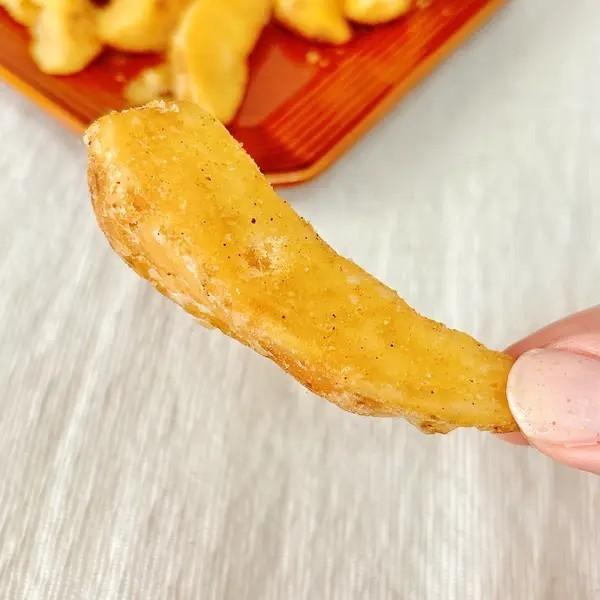 日本 7-11 限定 岩鹽法式帶皮馬鈴薯塊 42g 薄鹽風味帶皮洋芋塊 羅勒蛋黃醬薯條-細節圖2