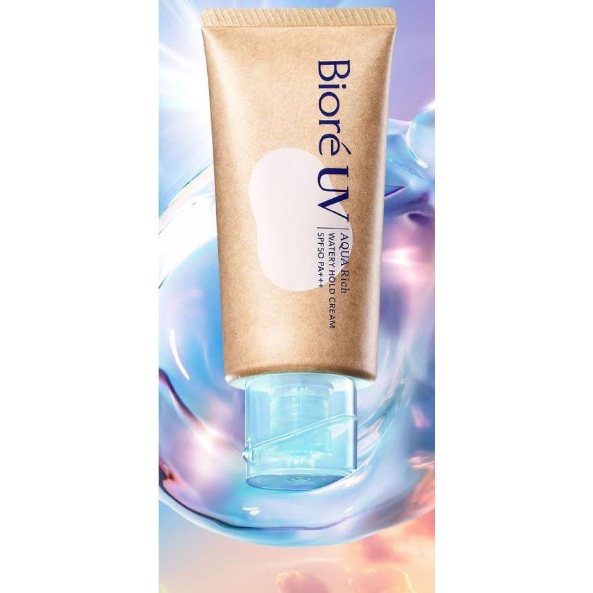 日本 Biore 蜜妮 UV 水肌記憶保濕防曬霜 50g Aqua Rich SPF50 PA+++ 防曬乳 呼吸感防曬-細節圖2