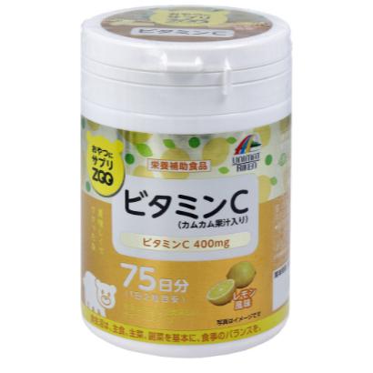 現貨 日本 Unimat ZOO 維他命c 檸檬 藍莓 維生素A 葉.黃.素 咀嚼片 150粒 鳳梨檸檬水蜜桃優格-細節圖4