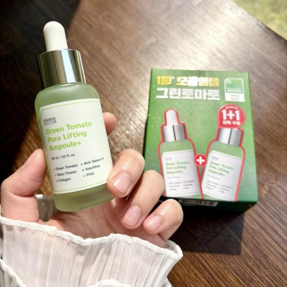 韓國 Sungboon Editor 綠番茄緊緻毛孔安瓶 1+1 30ml+30ml 安瓶 精華套組 化妝水-細節圖3