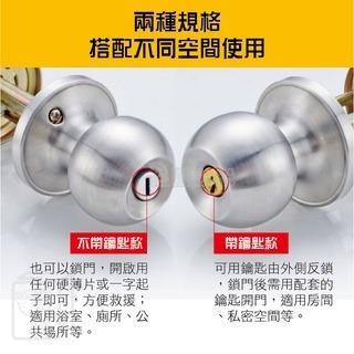 🔥台灣發貨🔥三桿球形門鎖 浴廁門鎖 門鎖 室內門鎖 辦公室鎖 房門 房門鎖 喇叭鎖 球型喇叭鎖 廁所鎖 不銹鋼球房門-細節圖5