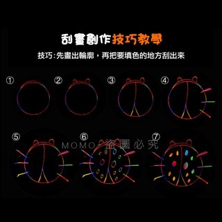 🎉現貨🎉兒童炫彩刮畫 自由創作手作塗鴉 圖案導引 開發創意力 手工創意DIY勞作 兒童美勞 裝飾畫板 兒童益智繪畫-細節圖6