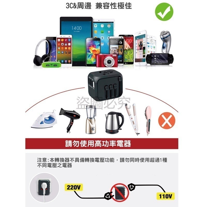 🔥地表最強🔥升級萬國插頭 5A快充版 萬用插頭 豆腐頭插座 萬用轉接頭 轉換多國插頭 手機充電器 旅行用 出國插頭-細節圖8