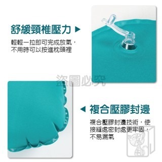 🔥按壓充氣🔥U型充氣頸枕 頸枕 枕頭 旅行枕 午睡枕 充氣頸枕摺疊充氣枕 頸枕 飛機枕 充氣枕 按壓充氣枕 携帶方便-細節圖3