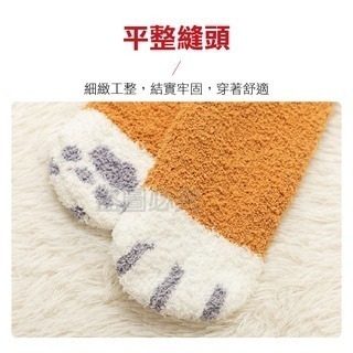 🔥台灣發貨🔥珊瑚絨貓爪襪 貓爪襪 貓咪襪子 貓腳襪 保暖襪 貓掌襪 中筒襪 襪子 珊瑚絨襪 毛巾襪 貓襪子 貓長襪-細節圖7