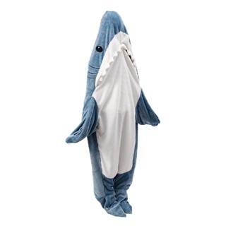 🔥行動自如🔥大鯊鯊連身睡袋 多種尺寸 鯊魚睡毯 鯊魚睡衣 鯊魚睡袋 交換禮物 懶人毯 行動睡毯 惡搞睡衣 毛毯 毯子-細節圖3