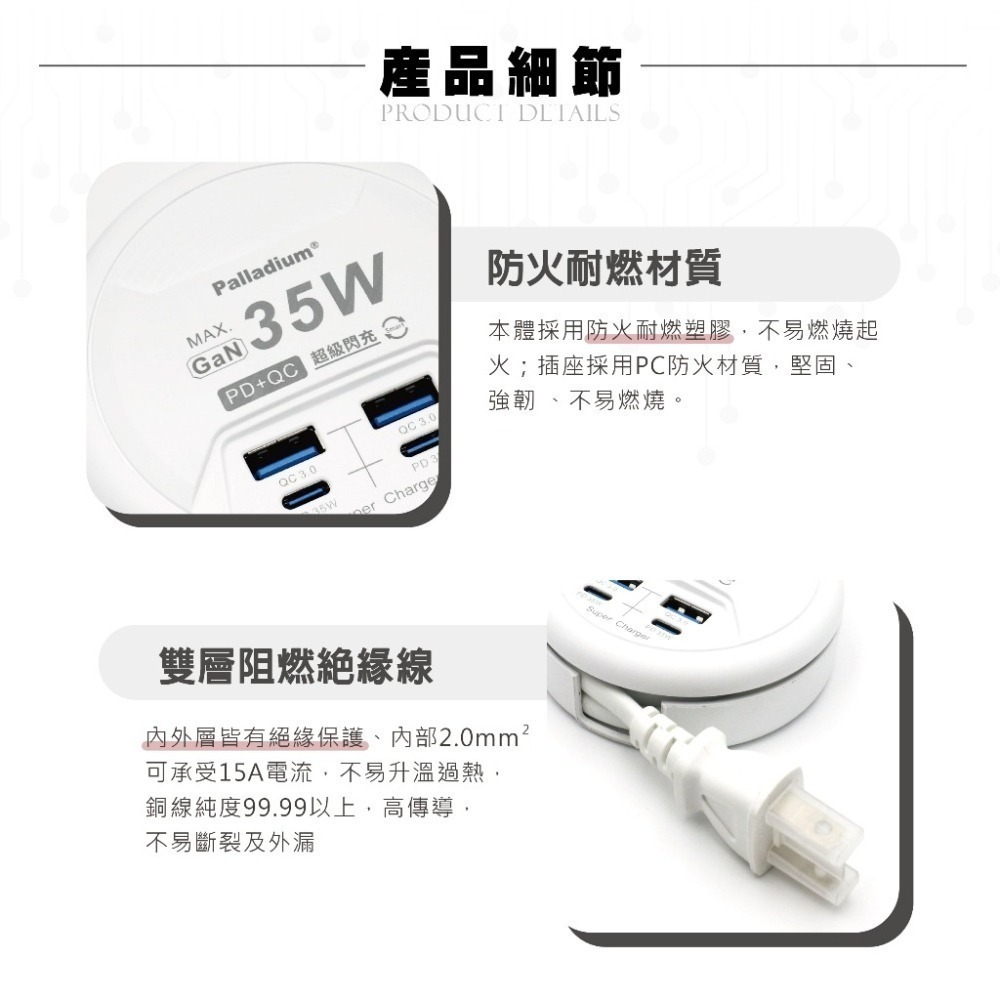 🌹高功率充🌹快充插座 USB TYPEC 帕拉丁充 快充功能 閃充功能 65W 功率 氮化鎵充 PD 充電器 USB-細節圖7