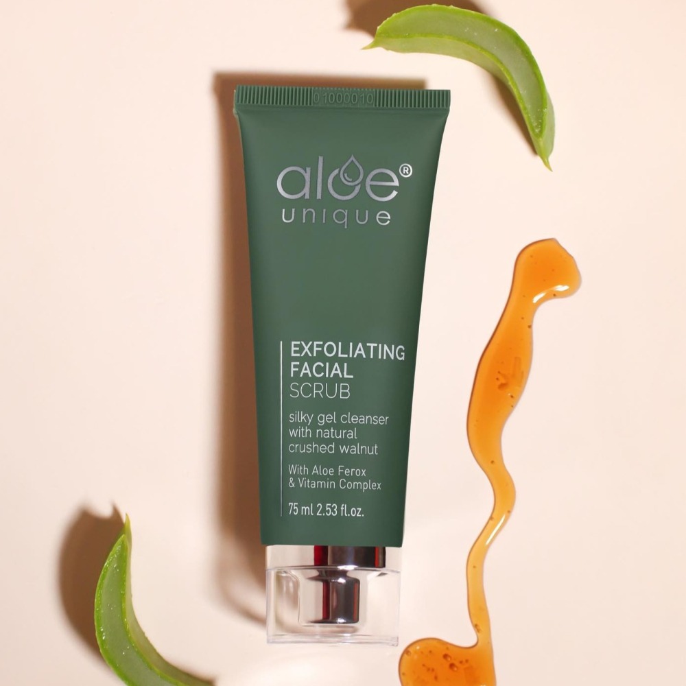 aloe unique 優尼客 去角質 面部 磨砂 75ml 胡桃顆粒 環保成分 蘆薈 保濕-細節圖3