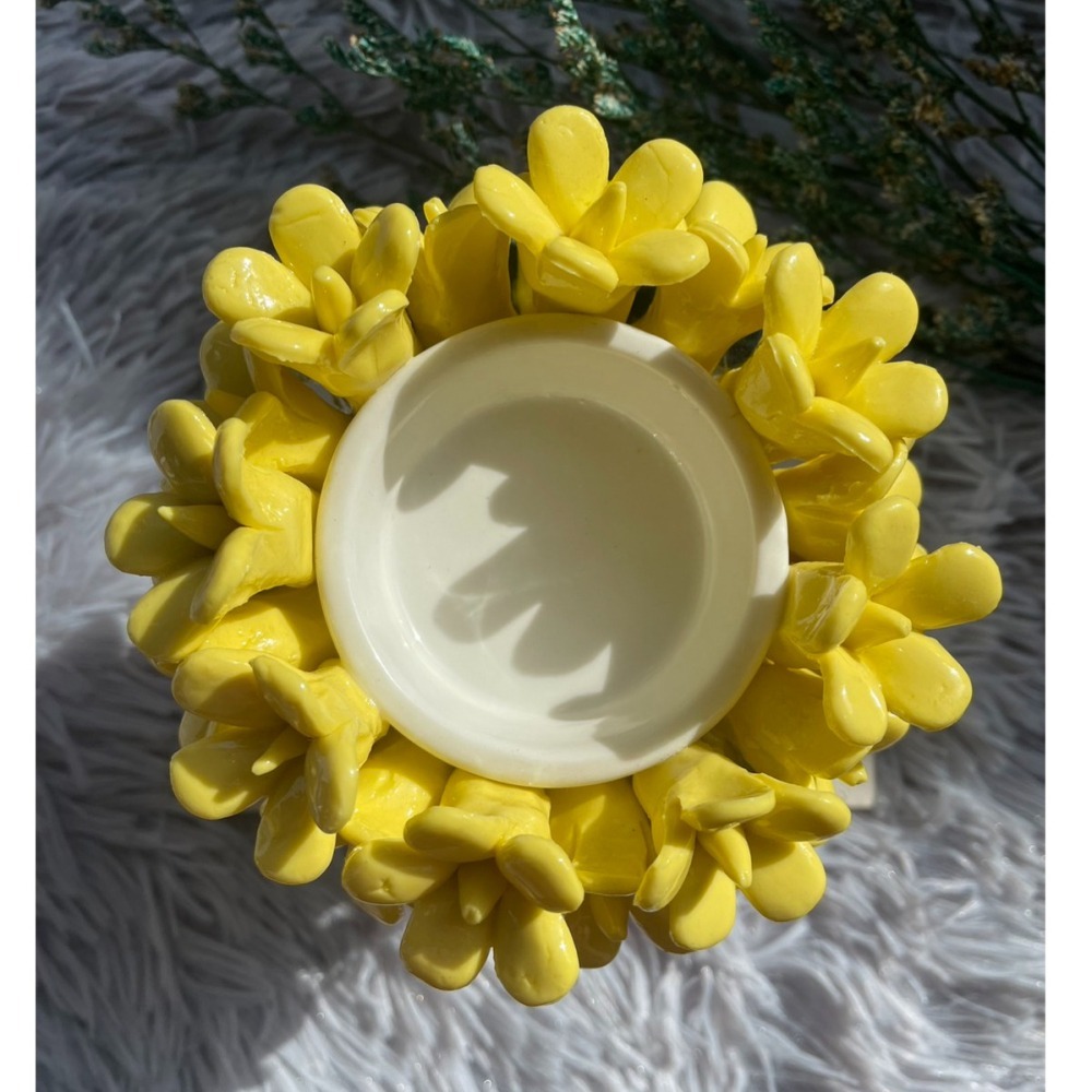 花園系列 小雛菊 黃 球座 底座 燭台 居家裝飾 擺件 攝影道具 ins風-細節圖2
