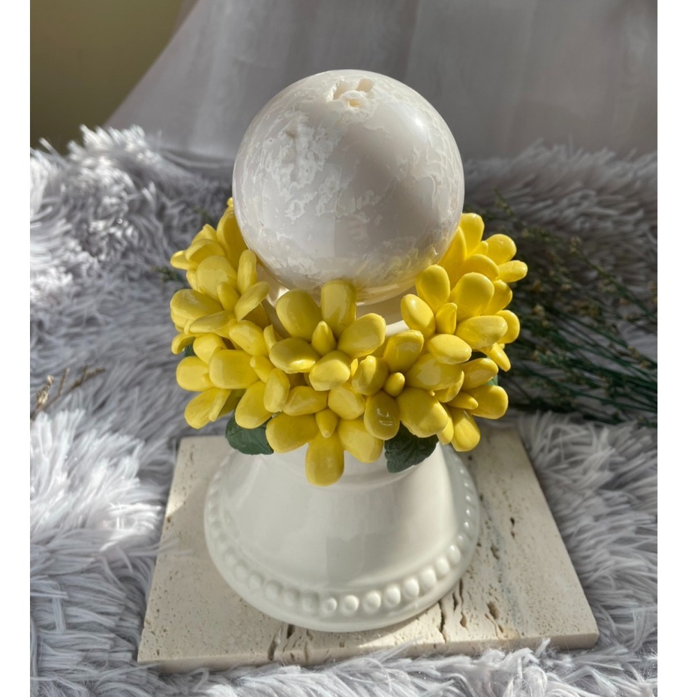 花園系列 小雛菊 黃 球座 底座 燭台 居家裝飾 擺件 攝影道具 ins風-細節圖3