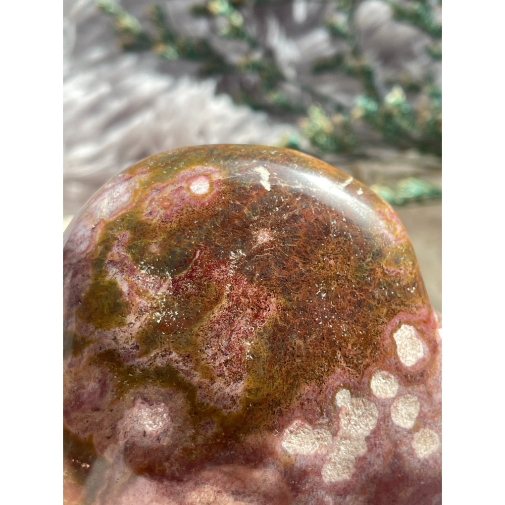 海洋碧玉 愛心 乾燥玫瑰 擺件 玉化 創造力 增進溝通 礦石 水晶 原礦-細節圖3