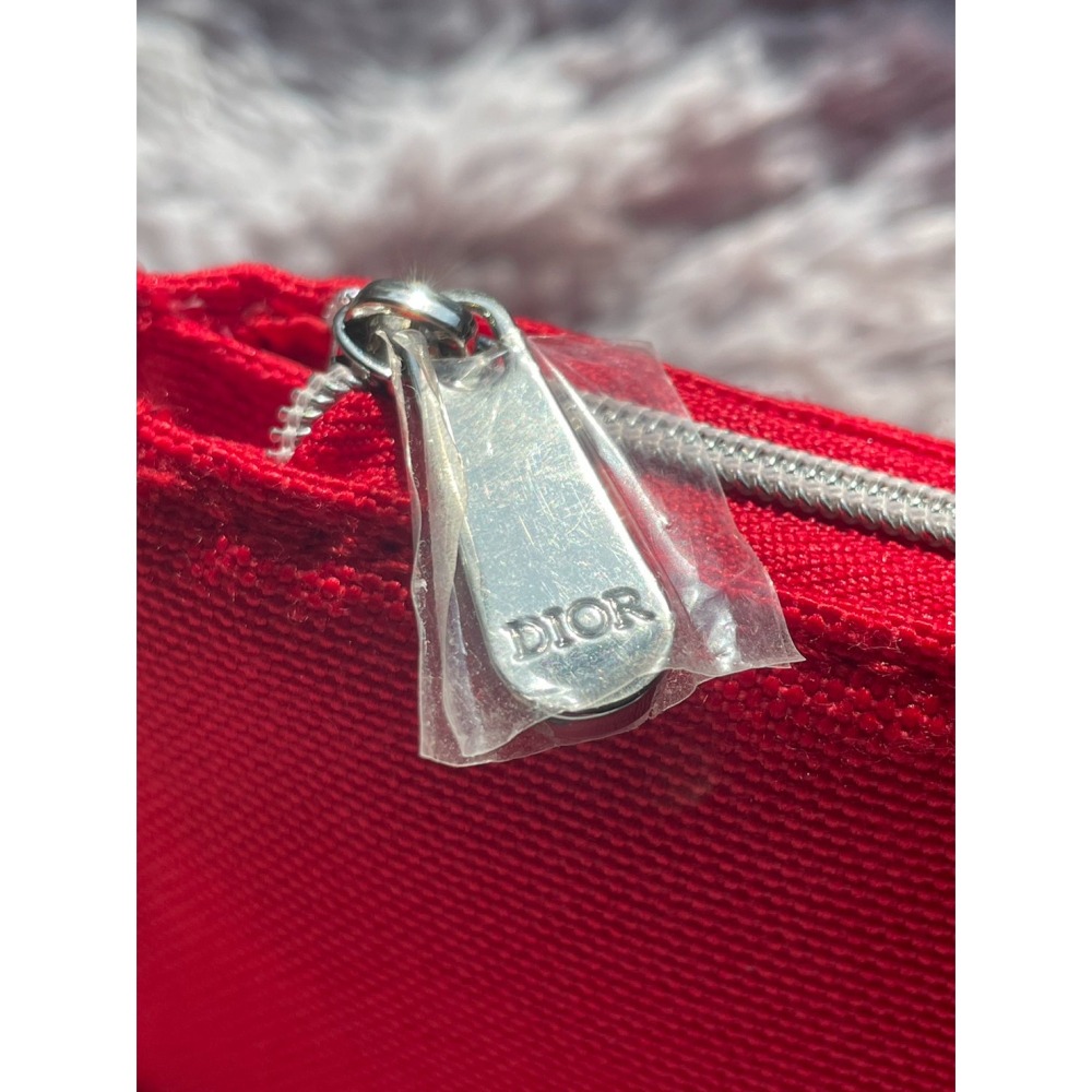 CD Dior 迪奧 化妝包 收納包 櫻桃紅 L款 旅用包 拉鍊包-細節圖2