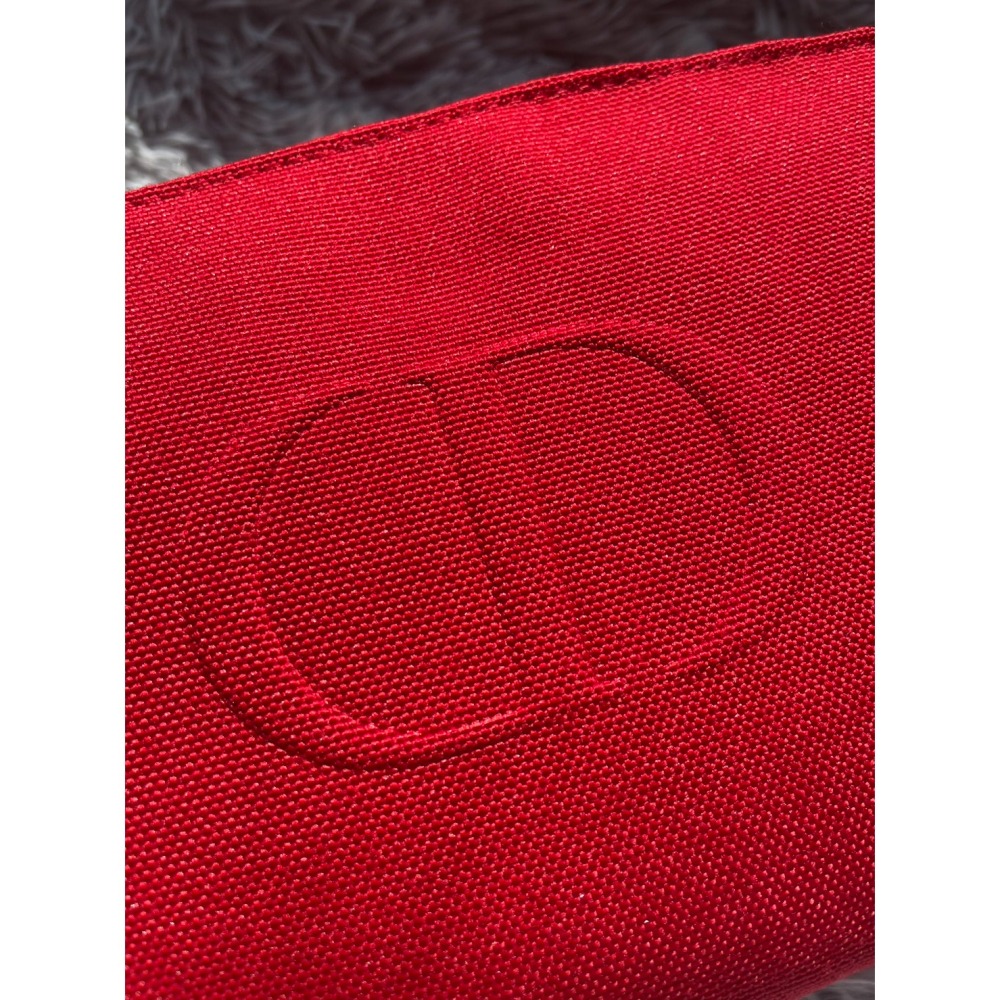 CD Dior 迪奧 化妝包 收納包 櫻桃紅 L款 旅用包 拉鍊包-細節圖3