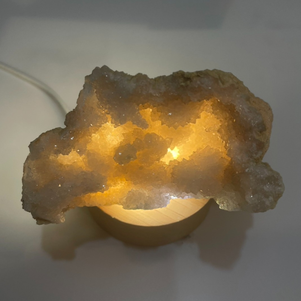 摩洛哥 白水晶洞 球花 水晶 擺件 淨化 消磁 冥想 礦石 玉石 原礦-細節圖3