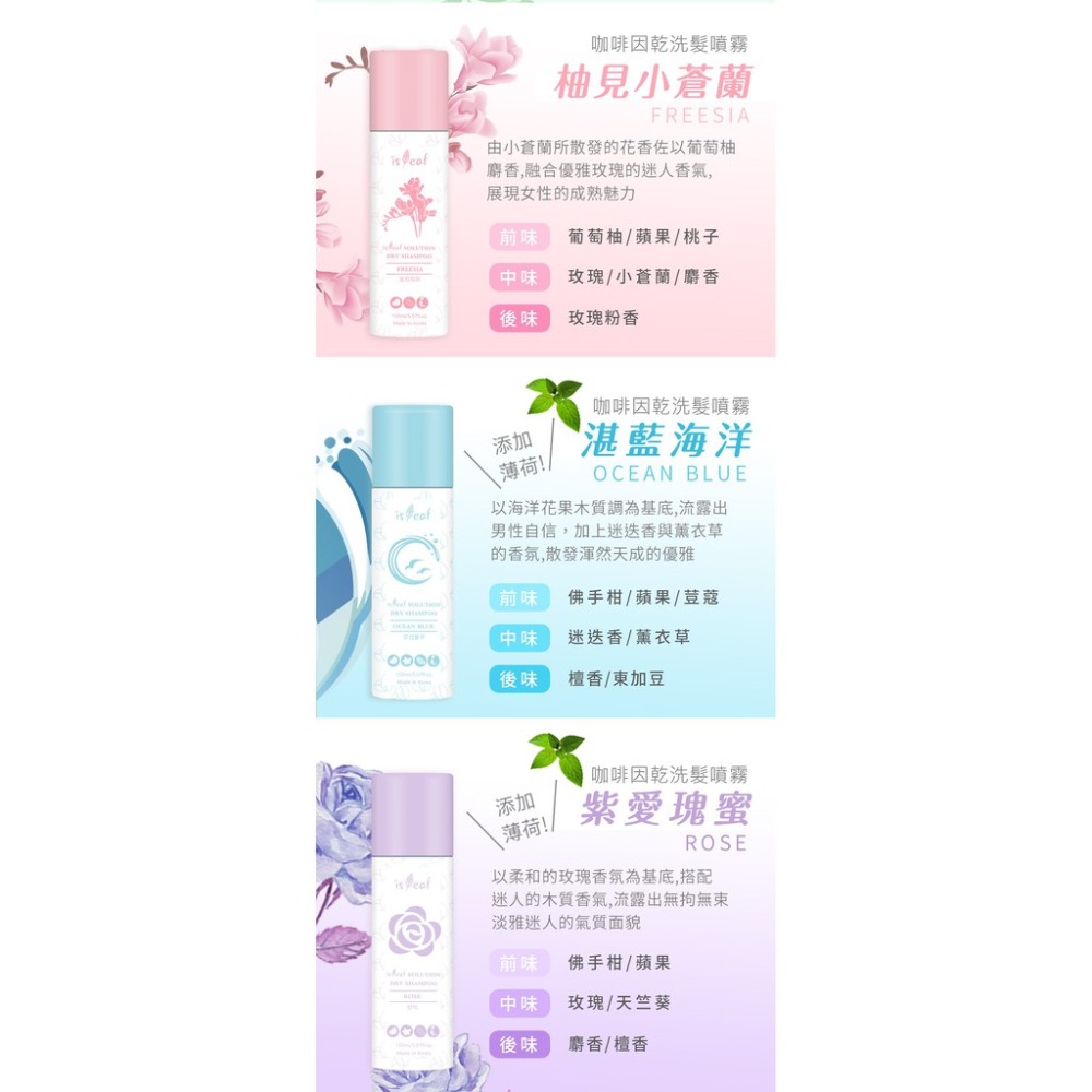 韓國 isLeaf 咖啡因 乾洗髮噴霧 150ml-細節圖2