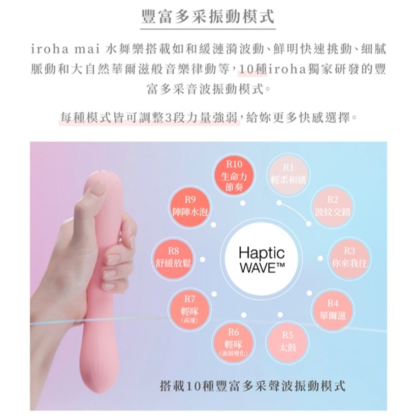 TENGA 水舞樂 iroha mai 音波律動 TSURU-雪鶴白-細節圖3