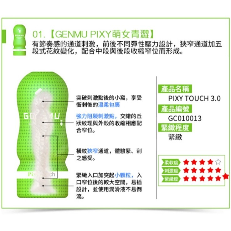 日本GENMU 三代 PIXY 青澀少女 緊緻加強 吸吮真妙杯-綠色-細節圖4