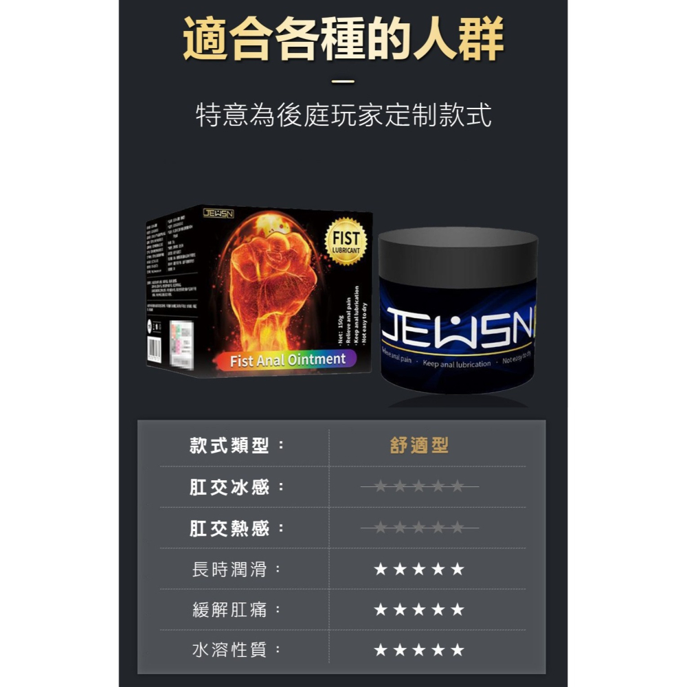 後庭 拳交 潤滑 G潮膏 150g-舒適-細節圖6