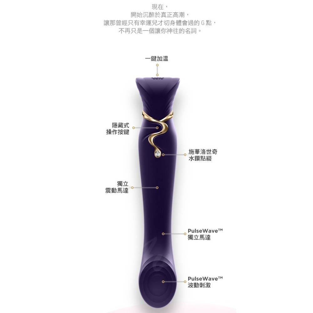 ZALO 女王臣服 G點奢華 擬真口愛 震動按摩棒-Queen套裝 含吸吮套-細節圖4