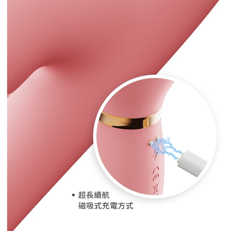 Zalo Rose Vibrator 內外夾擊 聲波吸吮 按摩棒-草莓粉-細節圖9