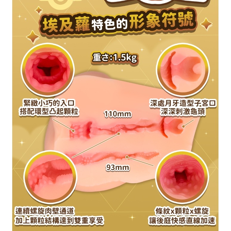 Akumatoys x すりお 埃及蘿的尼羅河冒險 雙穴自慰器 1.5kg-細節圖4