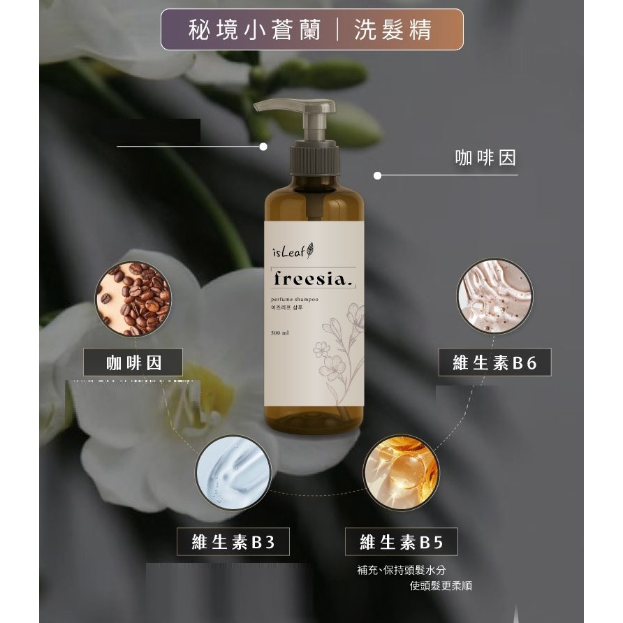 isLeaf 純淨香氛 秘境小蒼蘭 洗髮精  500ml-細節圖3