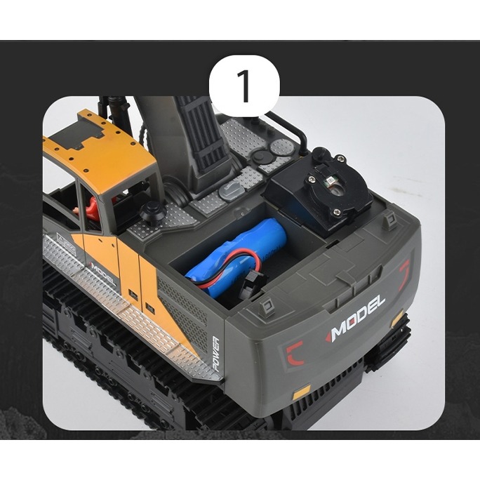 Alloy 2.4G 擬真聲光 會冒煙 仿真遙控 挖土機-細節圖6