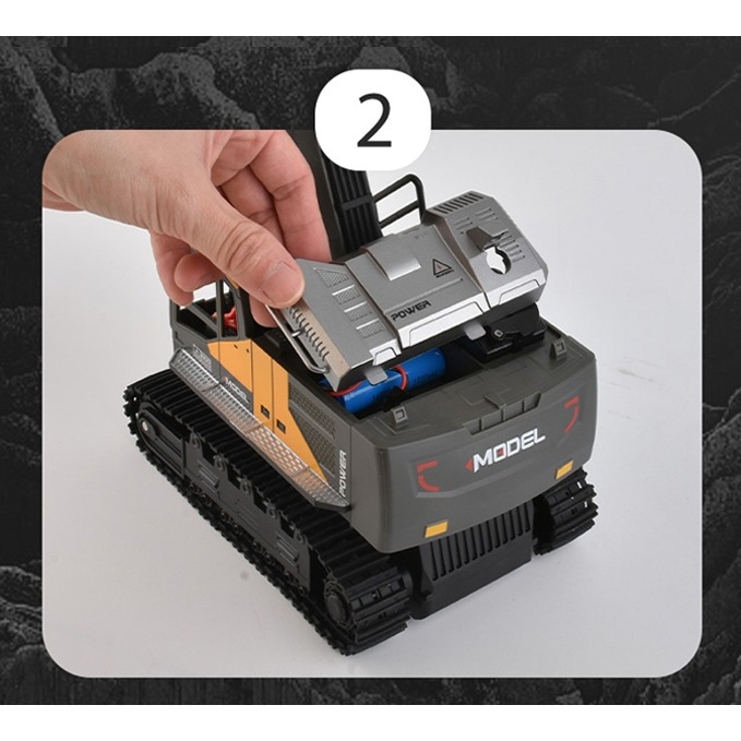 Alloy 2.4G 擬真聲光 會冒煙 仿真遙控 挖土機-細節圖7