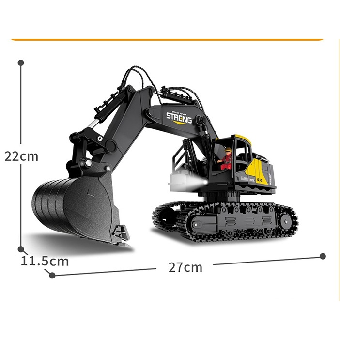 Alloy 2.4G 擬真聲光 會冒煙 仿真遙控 挖土機-細節圖9