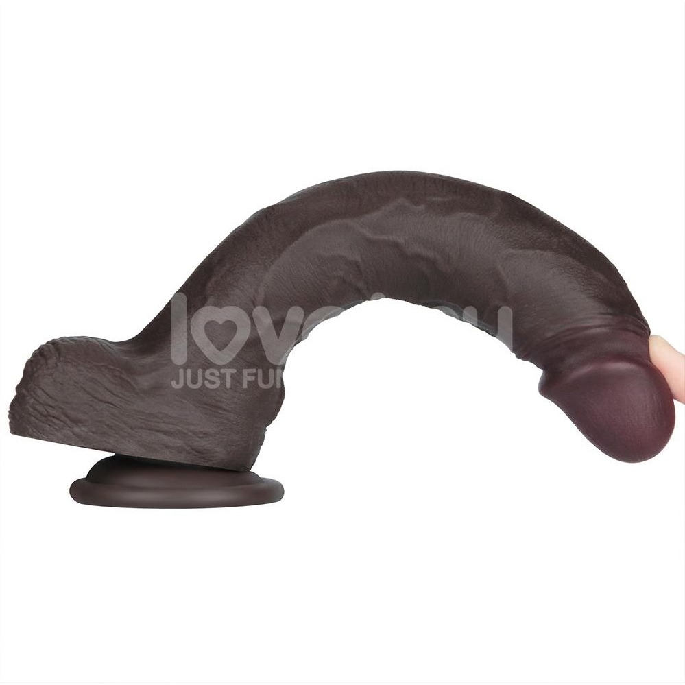 10吋 滑皮 吸盤老二 按摩棒 21cm ProII-黑-細節圖4