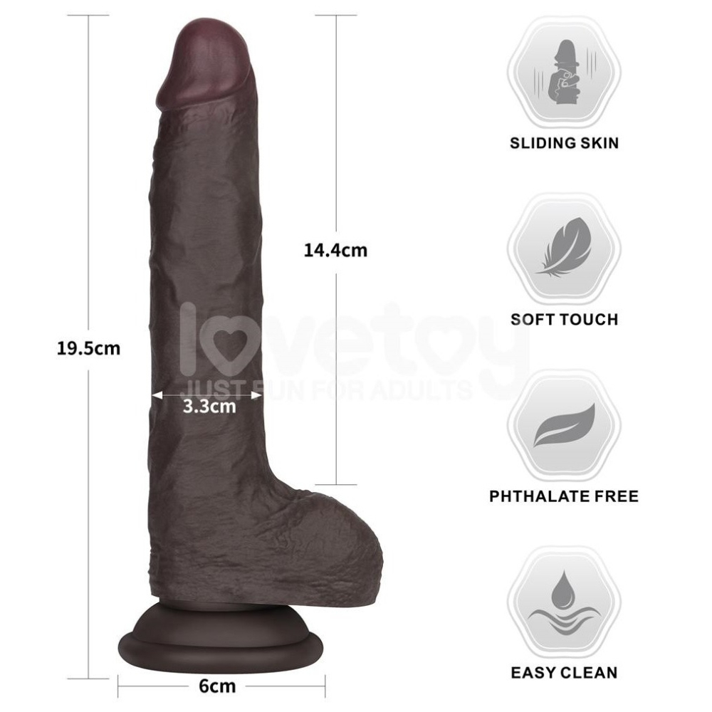 7.5吋 滑皮 吸盤老二 按摩棒 14.4cm ProII-黑-細節圖5