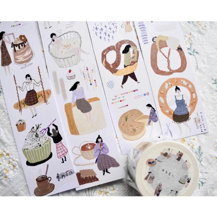 【NDL】玩樂的文具｜麵包星人_和紙膠帶｜手帳紙膠帶分裝 100 cm-細節圖2