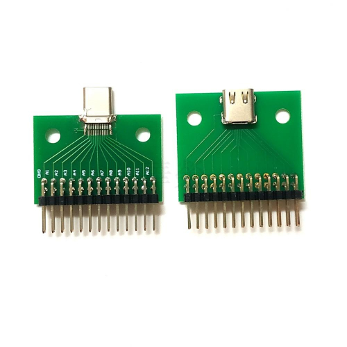 USB3.1 Type-C公頭測試板 母座測試板 24P帶PCB 排針 測資料線type c