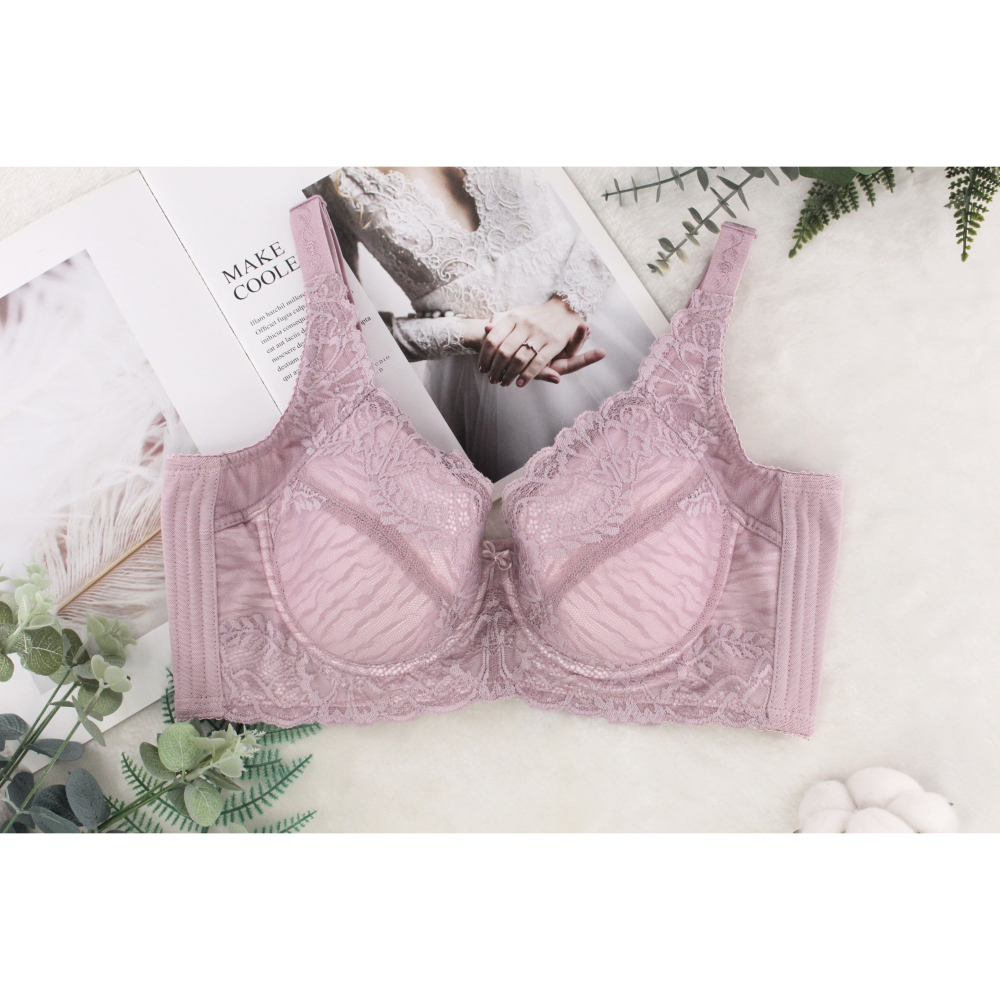 現貨【丹弗霓內衣】 E-F罩杯  大罩杯必買 蕾絲全罩杯  調整型機能內衣 手捧胸系列 膚色、粉紫色NO.6690-細節圖3