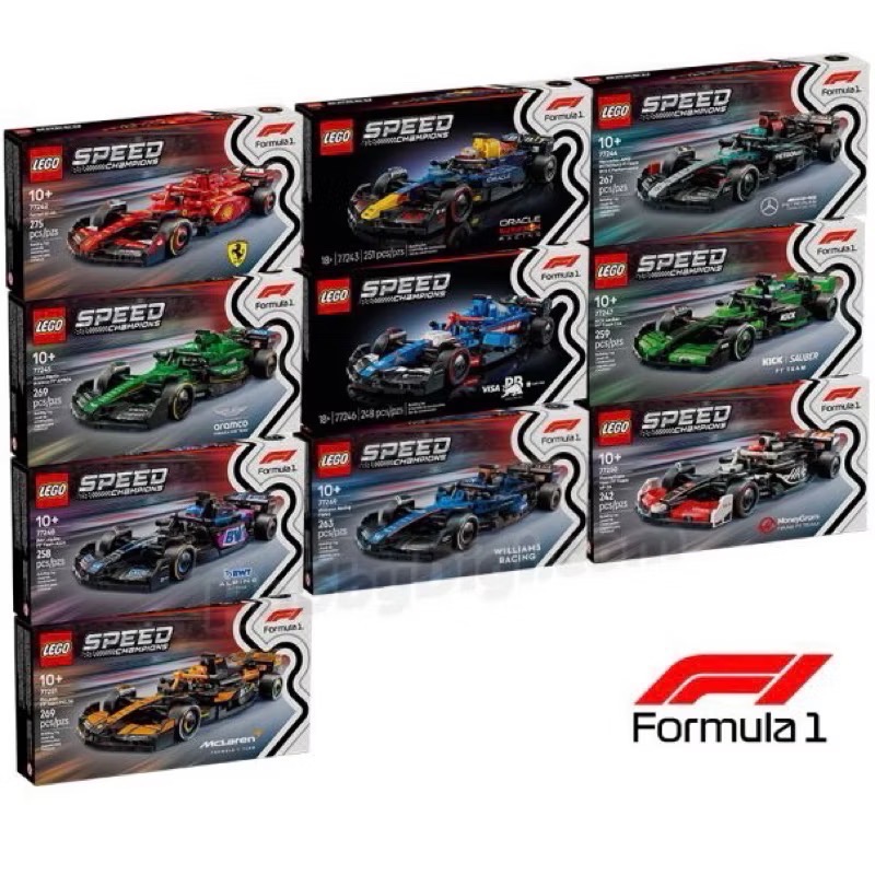 《好好。玩積木》現貨!! LEGO 77242-77251 一套十台 F1 車隊 極速賽車Speed系列-細節圖2