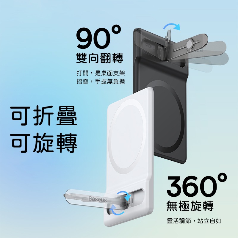 Baseus倍思 一字旋轉磁吸卡片支架 手機支架 iPhone手機架 Magsafe手機架 磁吸支架 磁吸手機架-細節圖5