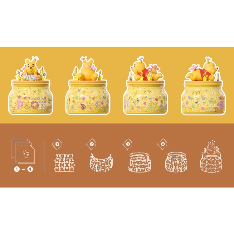 《代購》Pintoo 收納罐64片 - 小熊維尼系列 - 維尼的蜜罐-細節圖7