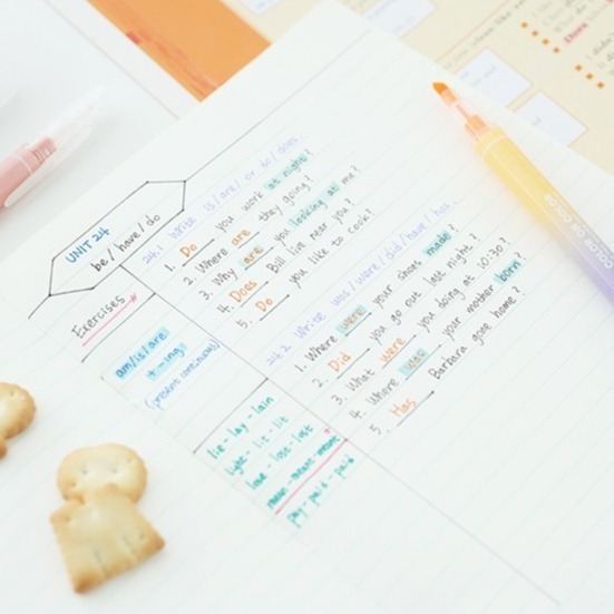 [韓國文創-現貨] 📝 Livework XL01 雙頭雙色筆組(5支) 螢光筆 重點筆 韓國文具 文具-細節圖3