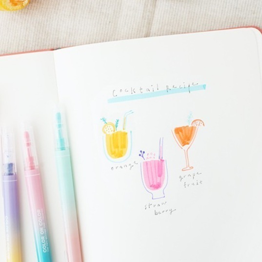 [韓國文創-現貨] 📝 Livework XL01 雙頭雙色筆組(5支) 螢光筆 重點筆 韓國文具 文具-細節圖4