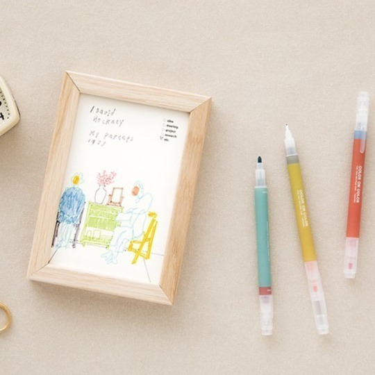 [韓國文創-現貨] 📝 Livework XL01 雙頭雙色筆組(5支) 螢光筆 重點筆 韓國文具 文具-細節圖5