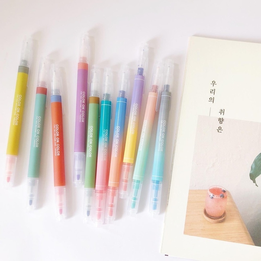 [韓國文創-現貨] 📝 Livework XL01 雙頭雙色筆組(5支) 螢光筆 重點筆 韓國文具 文具-細節圖8