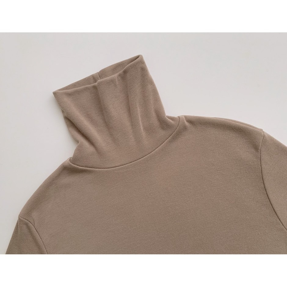 ［韓妞穿搭-現貨/售完不補］🇰🇷 F006 fromgirls自製款 內刷毛高領T 高領上衣 高領 刷毛 內搭 長袖-細節圖6