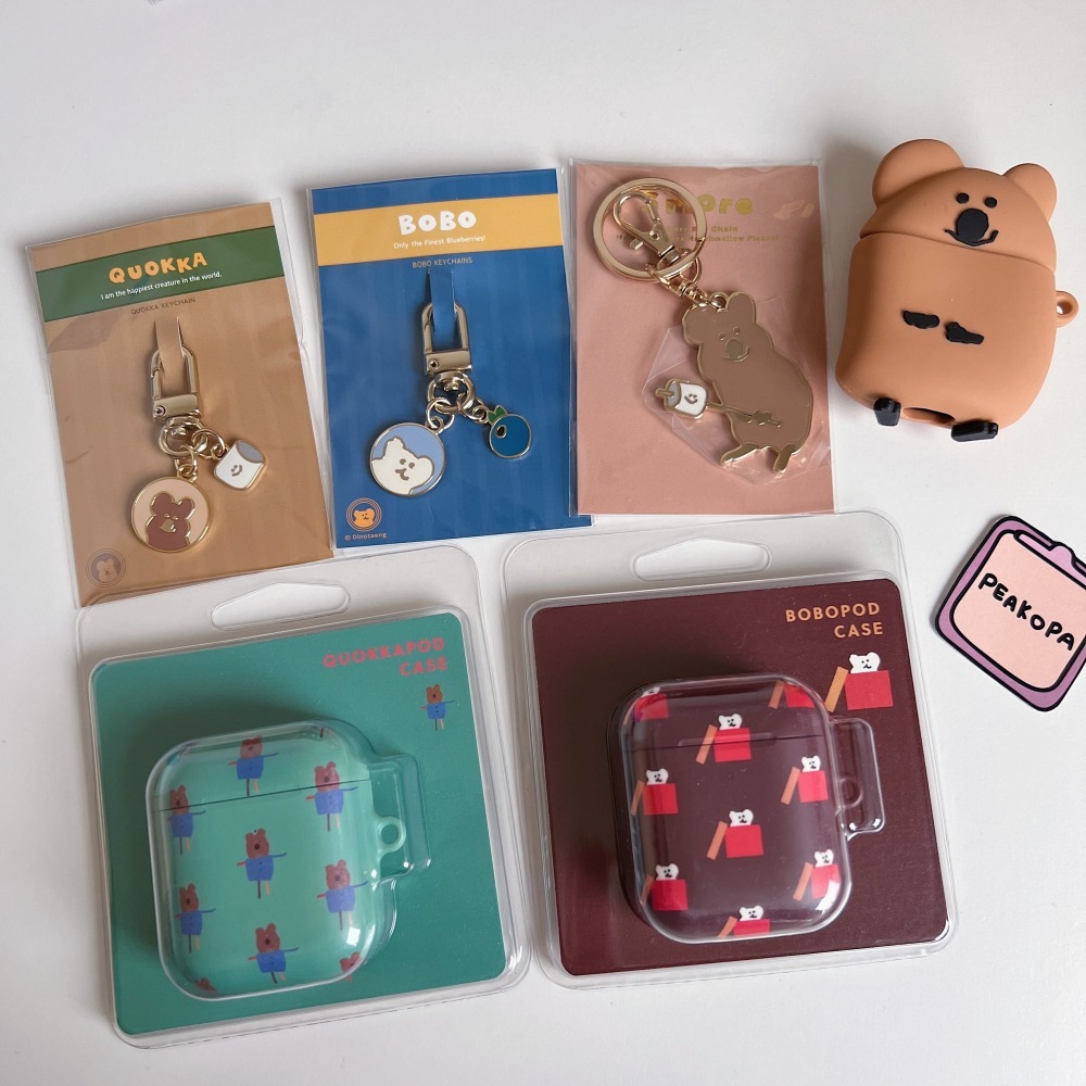 [韓國文創-現貨] 🐻 D001 Dinotaeng 鑰匙圈&耳機保護套-細節圖5