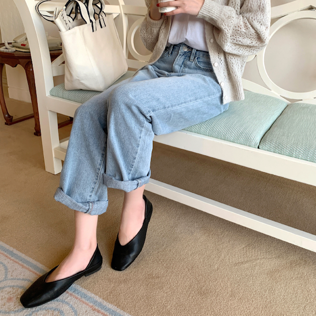 🇰🇷［韓妞穿搭-黑色22.5cm現貨］A001 98度C 軟皮革平底鞋 小尺寸 鞋 98doci 韓國代買代購-細節圖2