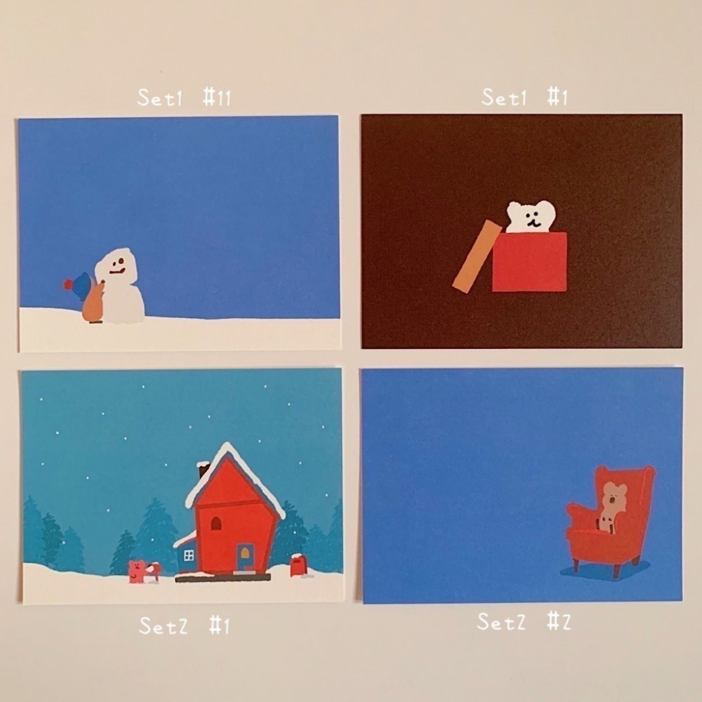 [韓國文創-現貨] ⛄️ Dinotaeng D011 明信片們 明信片 다이노탱 聖誕節 聖誕卡 明信片 短尾矮袋鼠-細節圖2