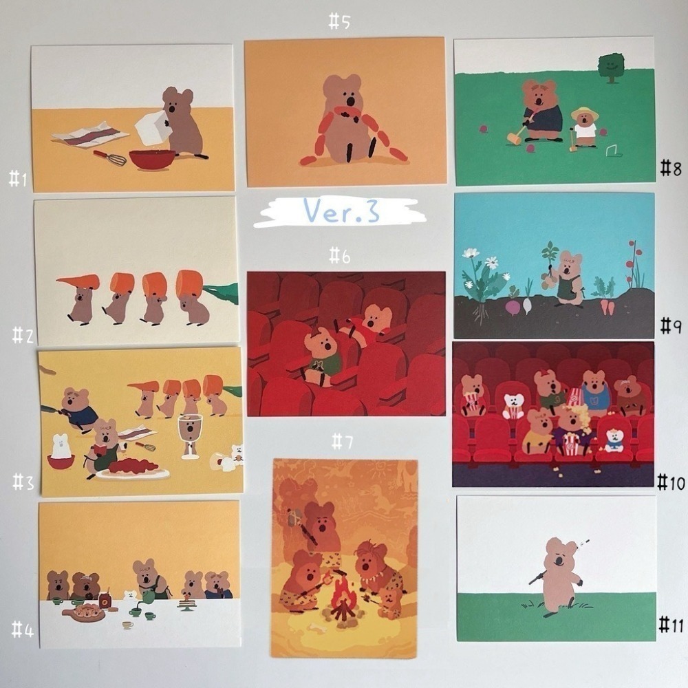 [韓國文創-現貨] ⛄️ Dinotaeng D011 明信片們 明信片 다이노탱 聖誕節 聖誕卡 明信片 短尾矮袋鼠-細節圖6