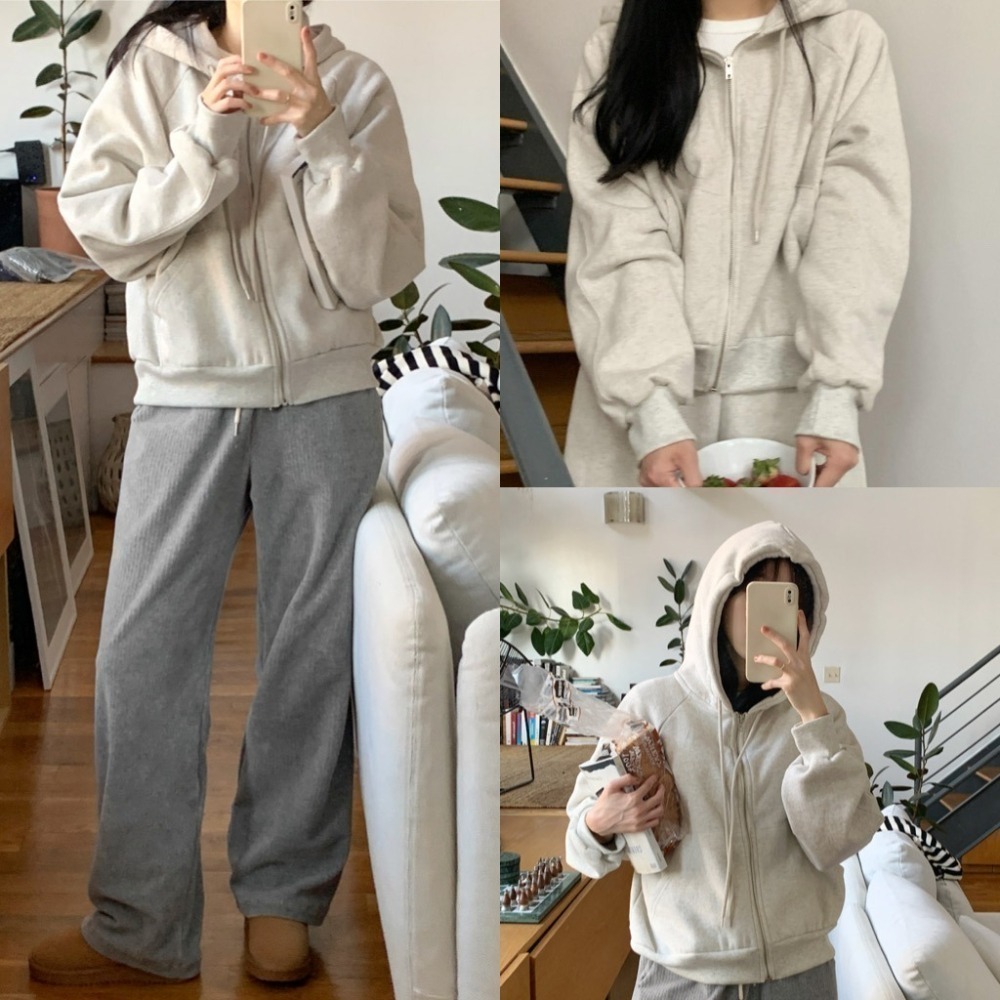 🇰🇷［韓妞穿搭-現貨］A036 98度C 98製作 內刷毛連帽外套 98doci-細節圖5