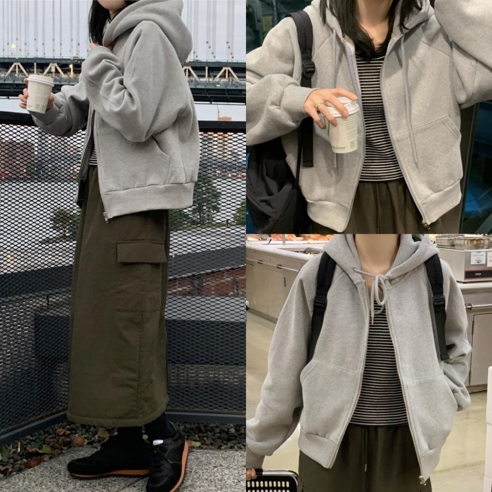 🇰🇷［韓妞穿搭-現貨］A036 98度C 98製作 內刷毛連帽外套 98doci-細節圖6