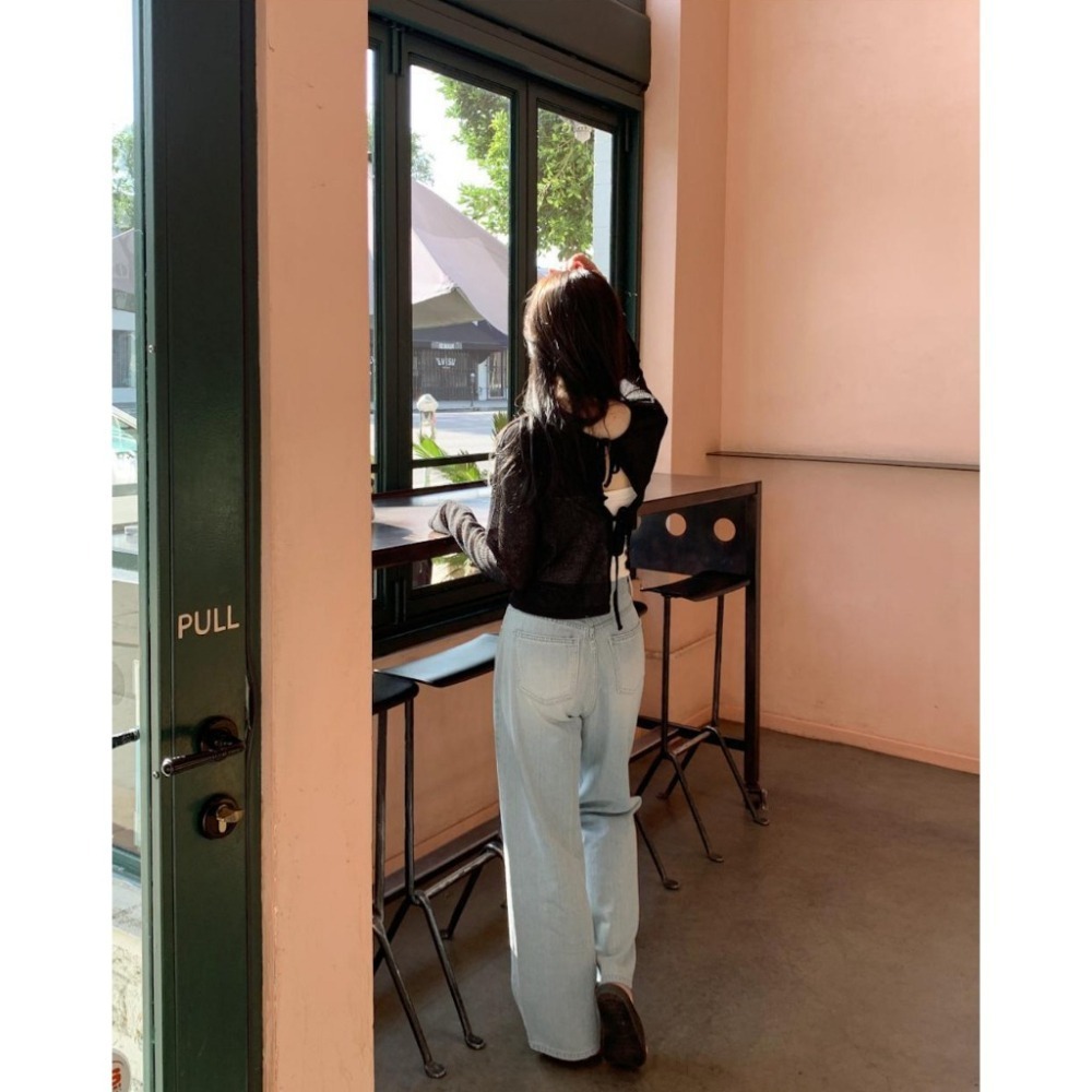 🇰🇷［韓妞穿搭-現貨］A024  98度C 98製作 透膚雙綁帶兩穿亞麻罩衫 蝴蝶結 上衣 罩衫 98doci-細節圖9