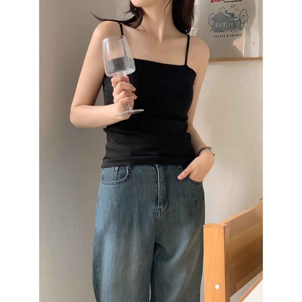 🇰🇷［韓妞穿搭-現貨］A047 98度C Bar細肩帶背心 98doci 背心 細肩 上衣 bar top-細節圖3